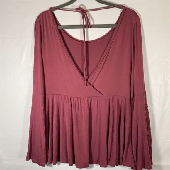 American Eagle Soft & Sexy Pink Babydoll Top - Picture 2 of 6